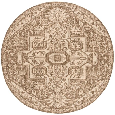Safavieh 8 x 8 ft. Beach House Round Rug; Cream & Beige BHS138A-8R
